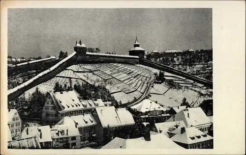 Ak Esslingen am Neckar, Panorama im Winter, Neujahr