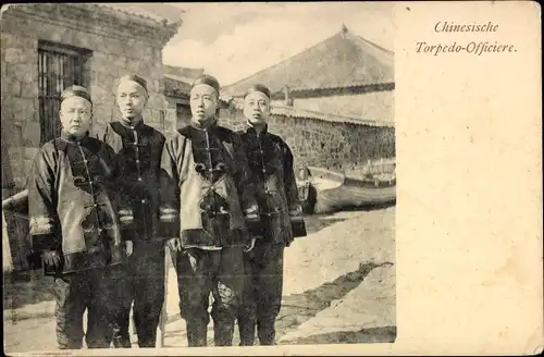 Ak China, Chinesische Torpedo Offiziere in Uniform