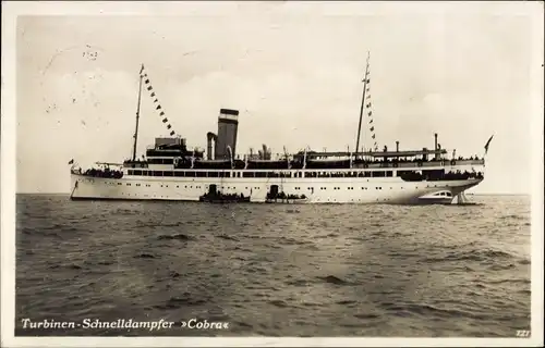 Ak Turbinenschnelldampfer Cobra, HAPAG Seebäderdienst