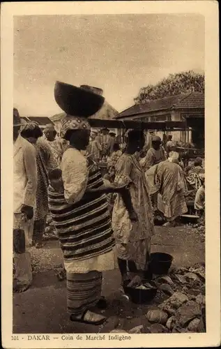 Ak Dakar Senegal, Coin de Marche Indigene, Marktplatz, Einheimische