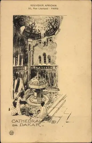 Künstler Ak Dakar Senegal, Cathedrale du Souvenir Africain