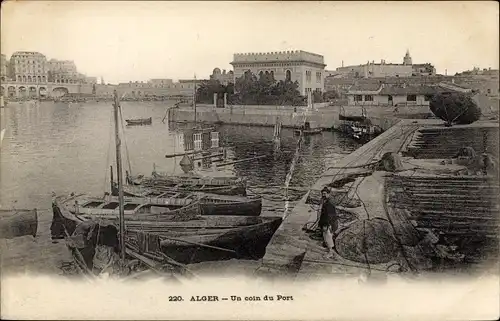 Ak Algier Alger Algerien, Un coin du Port