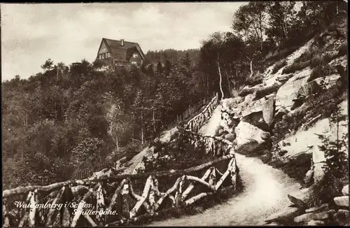 Ak Wałbrzych Waldenburg Schlesien, Schillerhöhe, Schillerbaude