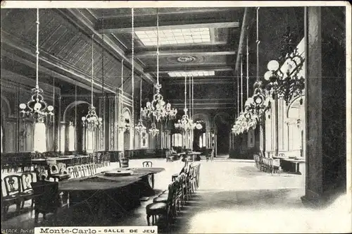 Ak Monte Carlo Monaco, vue générale de la Salle de Jeu, Roulette