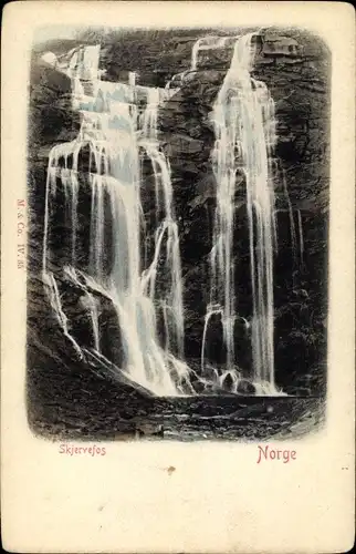 Ak Norwegen, Skjervefos, Wasserfall