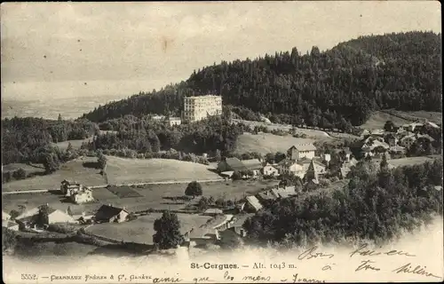 Ak Saint Cergue Kanton Waadt, Panorama