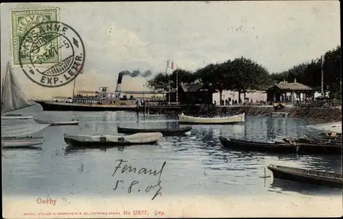 Ak Ouchy Lausanne Kanton Waadt, Dampfer