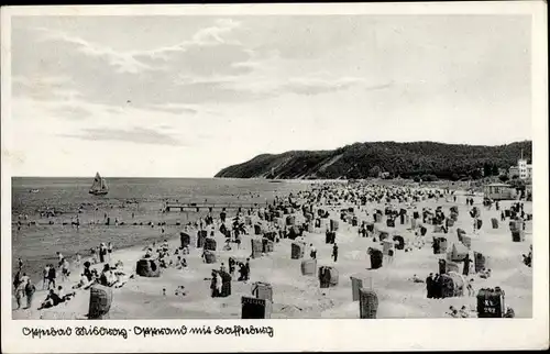 Ak Międzyzdroje Ostseebad Misdroy Pommern, Kawcza Góra, Kaffeeberg, Strand