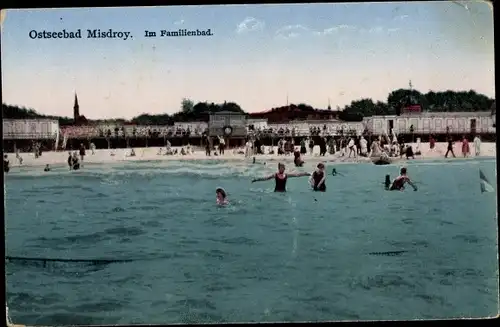 Ak Międzyzdroje Ostseebad Misdroy Pommern, Im Familienbad, Strand