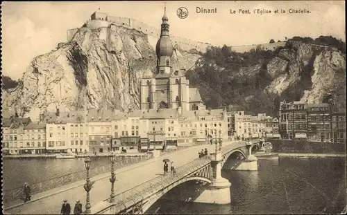 Ak Dinant Wallonien Namur, Le Pont, l'Eglise et la Citadelle