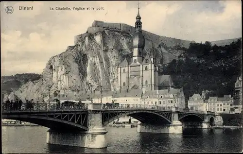 Ak Dinant Wallonien Namur, La Citadelle, l'Eglise und le Pont