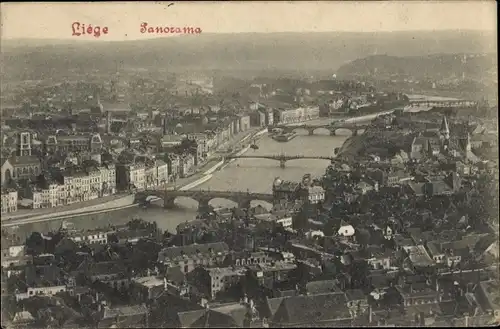 Ak Liege Lüttich Wallonien, Panorama, Luftansicht