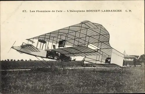 Ak Les Pionniers de l'air, l'Aeroplane Bonnet Labranche