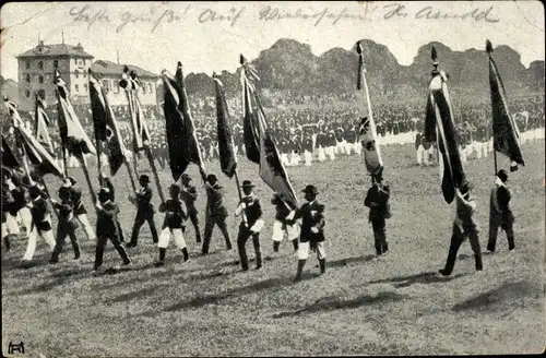 Ak Pirna an der Elbe, Gauturnfest des Mittel-Elbegaues 1912