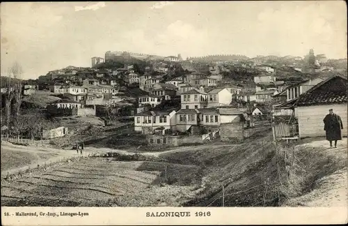 Ak Thessaloniki Saloniki Griechenland, Blick auf die Stadt 1916
