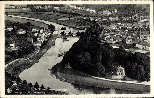 Ak Echternach Luxemburg, Vue prise de l'Ernzerberg