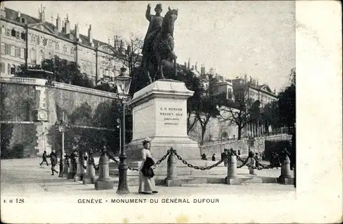 Ak Genève Genf Stadt, Monument du Général Dufour