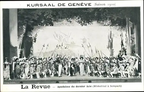 Ak Genève Genf Stadt, La Revue, Apotheose du dernier Acte, Kursaal, Saison 1910