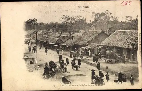 Ak Hanoi Tonkin Vietnam, Une rue indigene