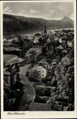 Ak Bad Schandau Sächsische Schweiz, Panorama vom Ort