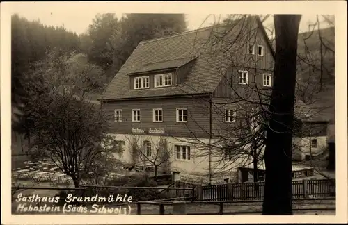 Ak Hohnstein in der Sächsischen Schweiz, Gasthaus Grundmühle