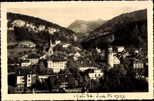Ak Feldkirch Vorarlberg, Ort mit Gurtisspitze