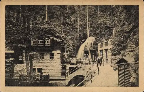 Ak Rathen an der Elbe Sächsische Schweiz, Amselfall