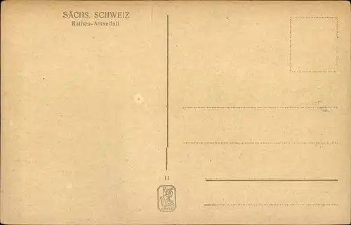 Ak Rathen an der Elbe Sächsische Schweiz, Amselfall
