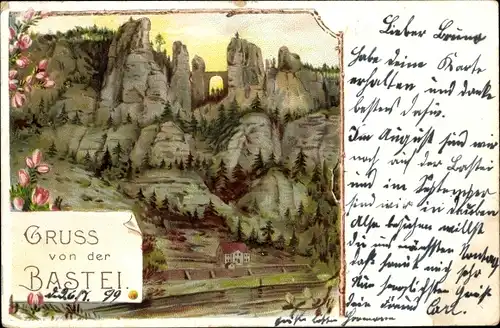 Litho Lohmen Sächsische Schweiz, Bastei