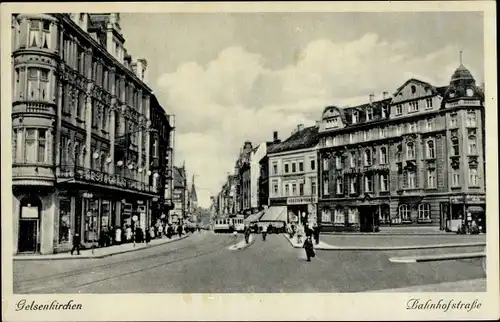 Ak Gelsenkirchen im Ruhrgebiet, Bahnhofstraße