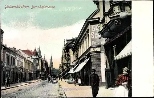 Ak Gelsenkirchen im Ruhrgebiet, Bahnhofstraße