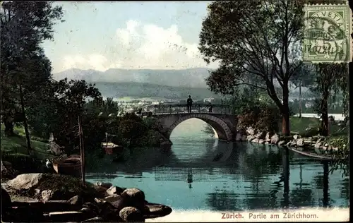 Ak Zürich Stadt Schweiz, Partie am Zürichhorn