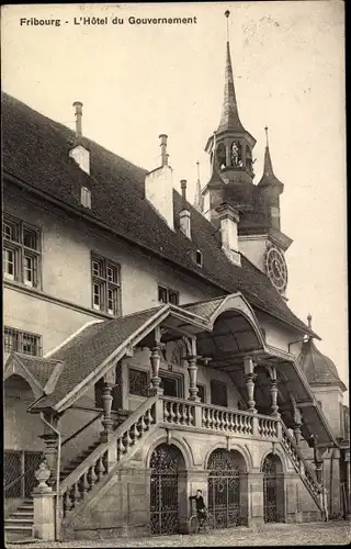 Ak Fribourg Freiburg Stadt Schweiz, L'Hotel du Gouvernement