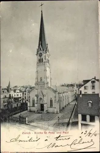 Ak Zürich Stadt Schweiz, Kirche St. Peter und Paul