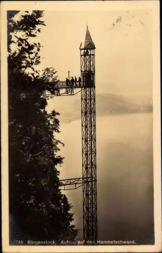 Ak Bürgenstock Halbkt. Nidwalden, Aufzug, Hammetschwand