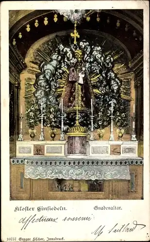 Ak Einsiedeln Kanton Schwyz Schweiz, Gnadenaltar im Kloster