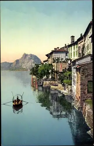 Ak Lago di Lugano Tessin Schweiz, Gandria e Monte S. Salvatore