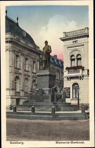 Ak Duisburg im Ruhrgebiet, Bismarck-Denkmal