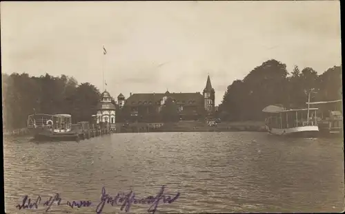 Foto Ak Bad Zwischenahn in Oldenburg, Kurhaus Dreibergen, Dampferanlegestelle