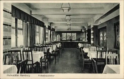Ak Hamburg Hammerbrook, Heimstätte des Allgemeinen deutschen Gewerkschaftsbundes, Frühstückszimmer