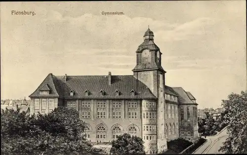 Ak Flensburg in Schleswig Holstein, Gymnasium