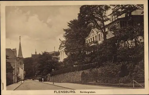 Ak Flensburg in Schleswig Holstein, Nordergraben