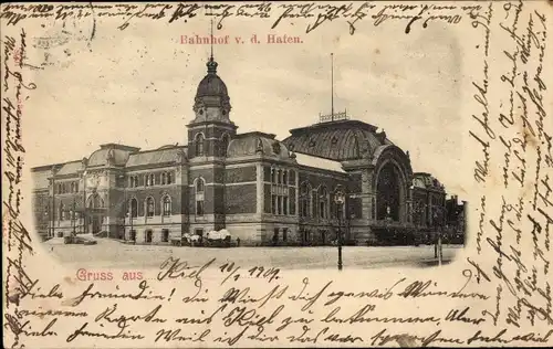 Ak Kiel, Bahnhof v. d. Hafen