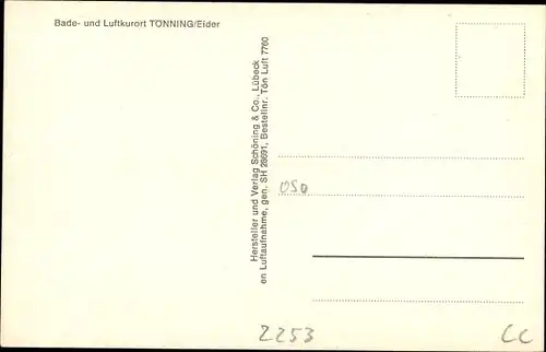 Ak Tönning an der Eider Nordfriesland, Luftaufnahme