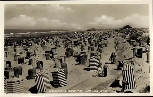 Ak Nordseebad Norderney Ostfriesland, Zelt und Weststrand