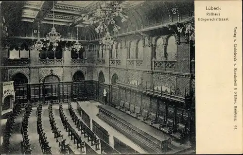 Ak Hansestadt Lübeck,Rathaus, Bürgerschaftssaal, Inneres