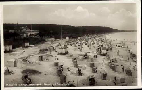 Ak Timmendorf Timmendorfer Strand in Holstein, Strand mit Strandhalle