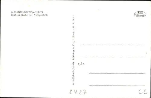 Ak Gremsmühlen Malente in Ostholstein, Dieksee-Bucht mit Anlegstelle