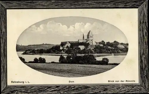 Präge Passepartout Ak Ratzeburg im Herzogtum Lauenburg, Dom, Blick von der Römnitz