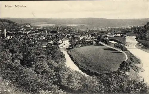 Ak Hann. Münden in Niedersachsen, Panorama vom Ort